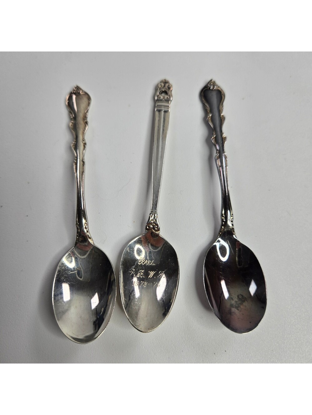 3 International Sterling Silver Teaspoons Angelique Souvenir 1926 33.93g Lot